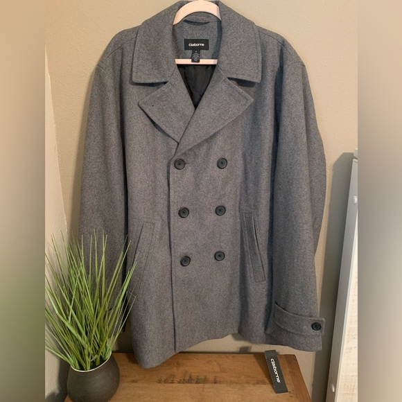 Claiborne Jackets & Blazers - NWT Claiborne Gray button down coat. Size XL